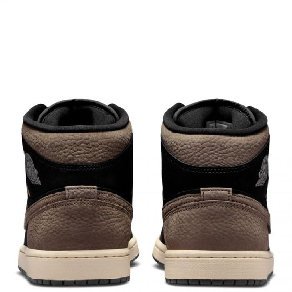Men's Jordan 1 Mid SE Black/olive Grey-lt Wild Mango (ib7110 002) Sneakers - Premium Brand Shoes for Men and Women
