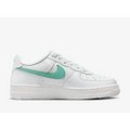 Nike Air Force 1 Big Kids' Shoes Summit White/Emerald Rise (GS)